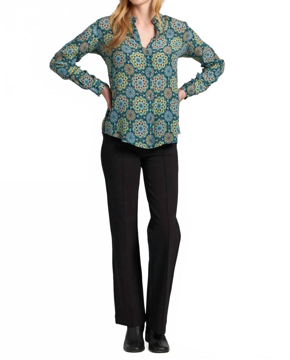 NEW APNY button-up blouse with roll-up sleeves in green - Picture 2 of 6